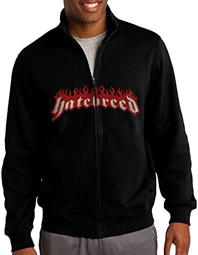 GNGN Men American Metalcore Band Cross-country Classic Standup Collar Jacket Zip Sweatshirt Casual Style XXL Black