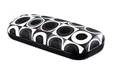 MyEyeglassCase - Hard Eyeglass Case in Black & White pattern - Protects Glasses of Medium size Frames - Men & Women | AS126 Bullseye Black