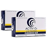 Activ O2 Salicylic Acid Ozonated Olive Oil  Soap Bar Body Wash Deep Cleansing Acne Dry Skin Athletes Foot Treatment 4.41 Ounce. 2 Bars