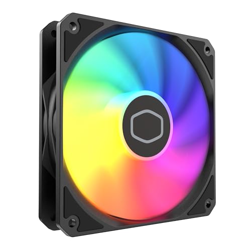 Cooler Master MF120 Lite 120mm PC Case Fan|Liquid Cooler|Air Cooler, aRGB Lighting, Dynamic PWM 1,750 RPM, Air Balance Blades, Hybrid | PBT Frame