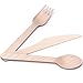 Disposable Wooden Cutlery| Forks, Spoons, Knives| Compostable Utensil Set | 100% Natural and Eco Friendly | Biodegradable| Travel, Camping, Weddings, Parties