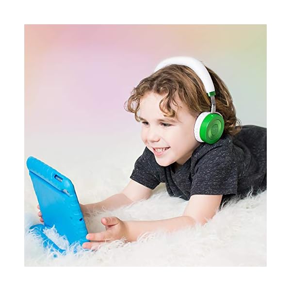 JuniorJams-Volume-Limiting-Headphones-for-Kids-3-Protect-Hearing--Foldable-Adjustable-Bluetooth-Wireless-Headphones-for-Tablets-Smartphones-PCs-wMic--by-Puro-Sound-Labs-Green JuniorJams Volume Limiting Headphones for Kids 3+ Protect Hearing – Foldable & Adjustable Bluetooth Wireless Headphones…