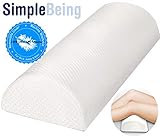 Simple Being Half Moon Bolster Pillow- Orthopedic Back, Stomach Sleepers, Knee Leg, Pain Relief, with Washable Hypoallergenic Removable Cover