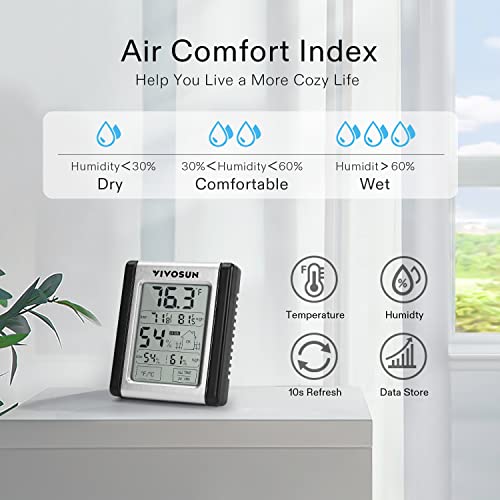 VIVOSUN Digital Indoor Hygrometer Grow Tent Thermometer, Temperature