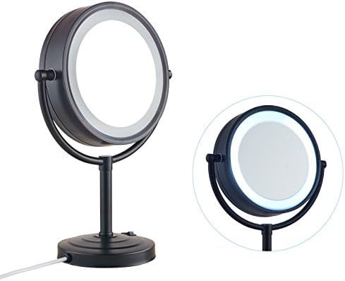 Cavoli 8.5 inch LED Makeup Mirror with 7x Magnification,Tabletop Two-sided ,ORB Finish(8.5in,7x)