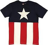 Captain America Men's T-Shirt Caps, Navy, Medium