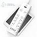 Witeem Surge Protector Power Strip with 10 Outlets & 4 USB Ports and 6ft Extension Cord Charging Station, White