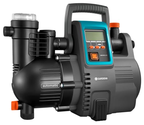 Gardena Comfort Hauswasserautomat 5000/5E LCD: Hauswasserpumpe mit LC-Display, energiesparend, Fördermenge 5000 l/h, 1300W Motor mit Thermoschutzschal