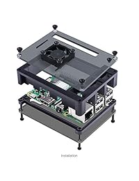 Smraza Raspberry Pi 3 B+ Funda con ventilador, Disipadores de calor RPI, 5V 2.5A Fuente de alimentación para Raspberry Pi 3 Modelo B+(B Plus), Compatible con Raspberry Pi 3 Modelo B, Pi 2 Modelo B