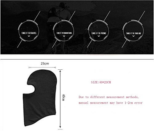 Zldoll Ski Face Mask Ultra Thin Windproof Motorcycle Cycling Balaclava Candy Color for Fishing Running Skiing Hiking (Black)