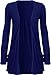 Ladies Women Boyfriend Open Cardigan with Pockets Royal Blue
