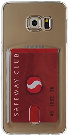 Galaxy S6 Edge Plus Case, SMALL COLOR®**NEW**CLEAR** Card Slot Case [Card holder] [Slim Fit] [Transparent] Protective Soft TPU Case with A Slot of 2 Cards for Samsung Galaxy S6 Edge Plus (clear black)