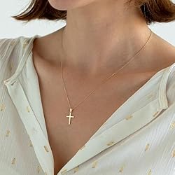 ASCOMY Cross Necklace for Women | 14K Gold Plated