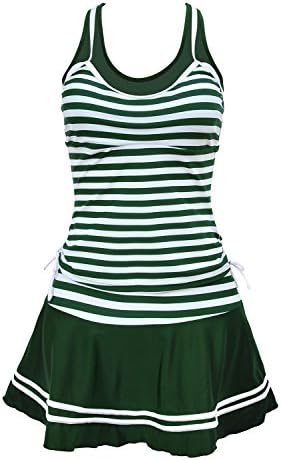 Lemu Women's Tankini Striped Vintage Swim Dress