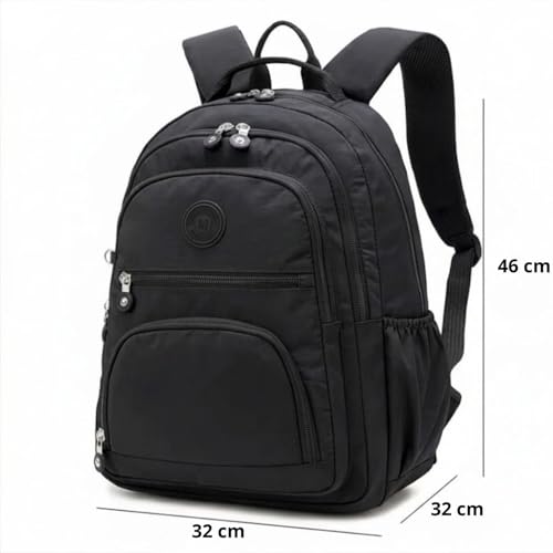 Mochila Feminina Masculina Tactel Notebook Escolar Resistente Grande Costas Juvenil Escola Preta