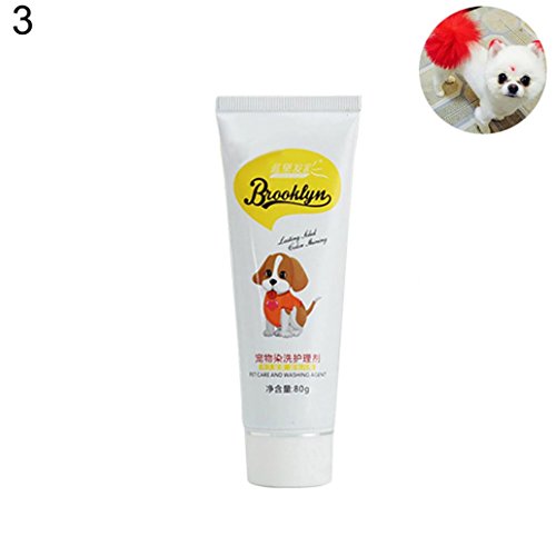 HEART SPEAKER 80g Pet Dog Cat Animals Hair Coloring Dyestuffs Dyeing Pigment Agent Supplies (Flame Red)