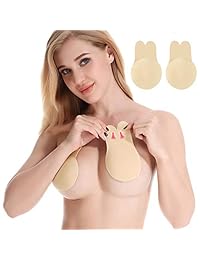 Women Lift Nipplecovers Self Adhesive Strapless Backless Sticky Invisible Bra Beige (A to E) Cup