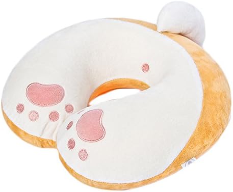 SOCOMP Cute Shiba Inu Dog Butt Tail Plush U-Shape Neck Pillow Throw Pillow Office Nap Pillow Stuffed Animal Toy Pillow for Travel Car Train