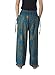 Lannaclothesdesign Women's Smocked Boho Flowers Eye Yoga Harem Pants Regular Teal