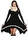 Meaneor Shirt Dress for Women, Womens Long Sleeve Casual Irregular Hem Loose Tunic Shirt Dress-Valentine's Days Gift for Her (Black,XXL)