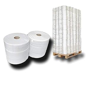 Pallet jumbo toiletpapier, jumbo rollen, wc-rollen, 2-laags ca. 28 cm Ø x 360 m ca. 60% wit