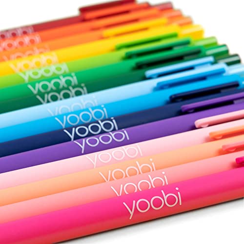 Yoobi Scented Retractable Gel Pen Set, 18 Bright Colors, Fine 1.00mm Point for School or Office