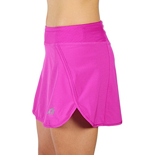 X31 Sports Running Skirt, Tennis Skort with Mesh Shorts and Zipper Pocket for Workout, Golf, Gym by (Pink, Large) - Thumbnail 2