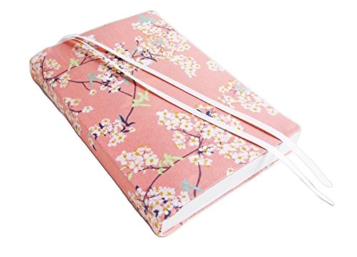 6" TRADE Paperback Book Cover in CHERRY BLOSSOMS Stretch, Floral Book Cover for Paperback Books