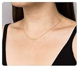 Fremttly 14k Gold Fill Dainty Choker Circle Necklace • Open Circle Chain Choker Necklace-CK1-RD-L