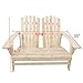 LOKATSE HOME Wooden Double Adirondack Chair Loveseat, Natural