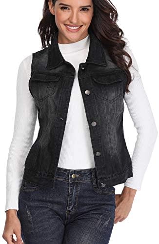 black denim vest amazon