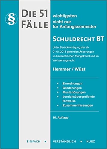 Die 51 Wichtigsten Falle Schuldrecht Bt Skript Zivilrecht Skripten Zivilrecht Amazon De Karl Edmund Hemmer Achim Wust Steinbach Bucher