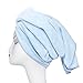 TANCANO Super Absorbent Anti-Frizz Microfiber Hair Towel Hair Wrap Curly Hair Drying Towel 23.6''x47'' Large Multifunction Towel for Bath Spa Makeup, Light Blue