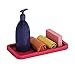 Comfify Kitchen Sink Caddy – Tray Organizer for Your Soap, Sponge, Scrubber & More – Multi-use Silicone Tray - Non-Slip, Heat Resistant and Dishwasher Safe – Red, Blue or Grey Dish Sponge
