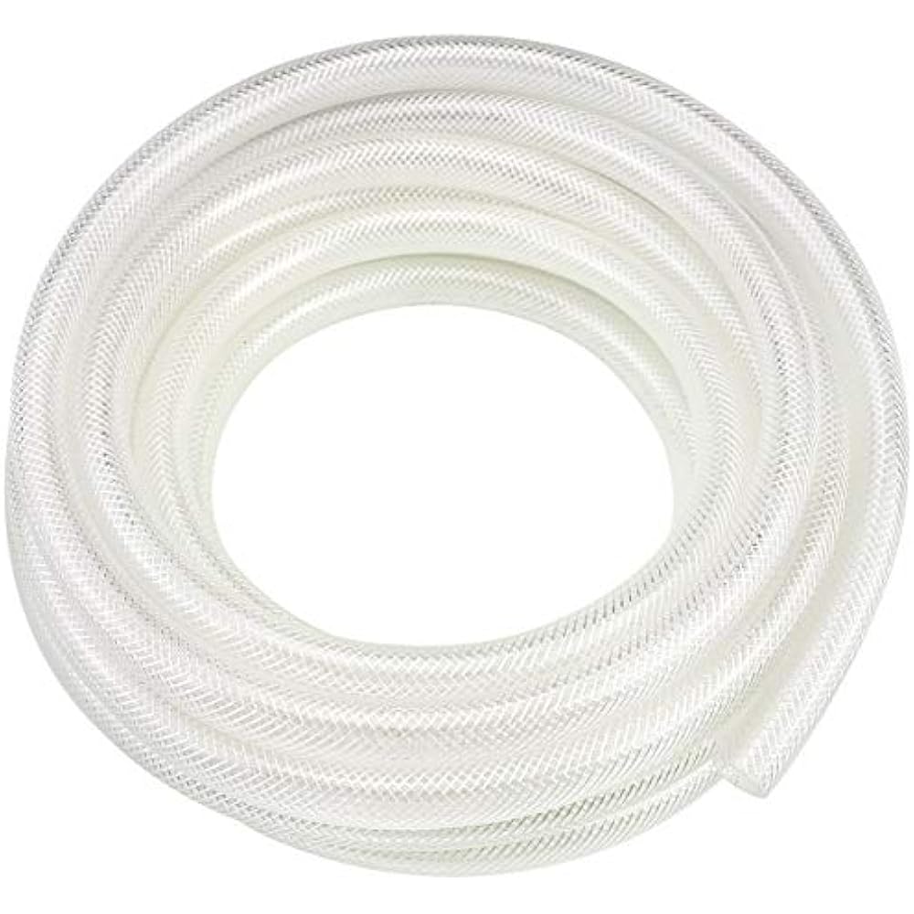 3/8" ID X 25 Ft High Pressure Braided Clear PVC Vinyl Tubing Flexible