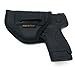 IWB Gun Holster Fits Glock 26/27 / 33, Shield, XDS, Taurus 709, Taurus Pro C, Walther P22, Beretta Nano, SCCY Sky, Ruger LC9 by Houston - Black Eco Leather Concealed Carry Soft (Left)