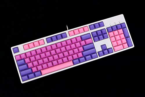 Purple Pink PBT Keycaps SENREAL 104 Thick Keycaps Cherry MX Key Caps DSA Profile Colorful Blank Keycaps Set for 61/87/104 Mx Switches Mechanical Gaming Keyboard