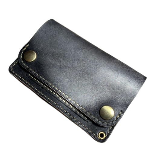 【週末セール】 トラッカーウォレット ミドル 丘染めブラック 真鍮 総手縫い商品画像