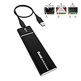 QNINE NVME USB Enclosure, Based on JMS583 10 Gbps USB 3.1 Gen 2 to PCIe Gen 3 x2 Bridge Chip, M Key Portable Enclosure for Samsung 960 970 EVO PRO WD Black NVME SSD