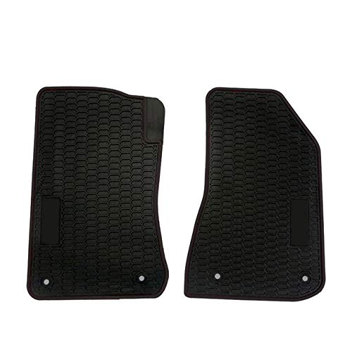 Unique Black Red TPE All-Weather Protector Slush Mat Front and Rear Row Heavy Duty Rubber Liner Set Vehicle Carpet Custom Floor Mats, for Jeep Wrangler JL 2018 2019 4-Door Floor Liners,Odorless