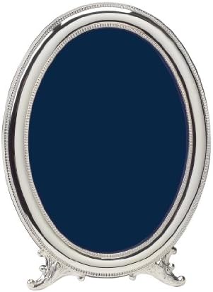 Cunill Silver Beaded Oval Frame for 4 by 6-Inch Photograph, Sterling Silver