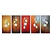 Wieco Art Colorful Flowers Oil Painting on Canvas Wall Art Ready to Hang for Living Room Bedroom Home Decoration Modern 5 Piece 100% Hand Painted Gallery Wrapped Contemporary Abstract Floral