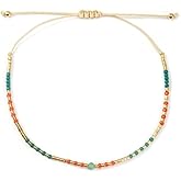 Opalencian Malachite Crystal Tangerine Gold Plated Beads Drawstring Bracelet for Women, Charm Green Pendant Beaded Bracelets Origin Handmade Fashion Jewelry Gifts