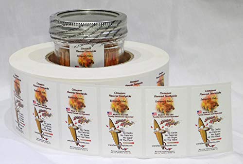 600 Cinnamon Flavor Natural Wooden Toothpicks in Glass Jar with Lid - Use to Quit Smoking and Freshen Breath After Food and Drink - an Alternative to Gum, Mints and Cigarettes