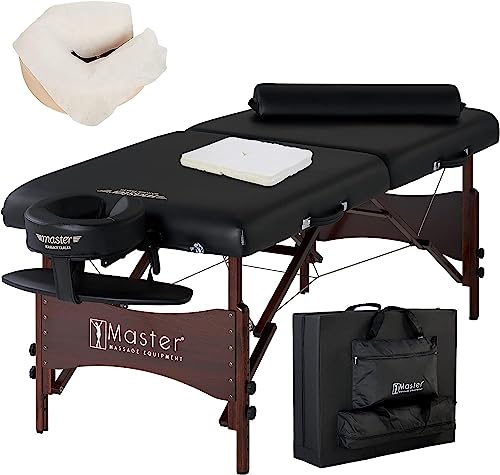 Master Massage Roma II Portable Massage Table Bed Package with 2.5" Cushion, Ha…