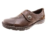 Earth Origins Women's Evelyn Almond Grained Leather & Silk Pig Suede Strap-On Loafers