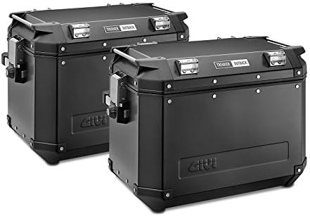 Side Cases Triumph Tiger 800 Xrx 15-16 Givi Monokey Trekker Outback OBK48B Black Line aluminium black