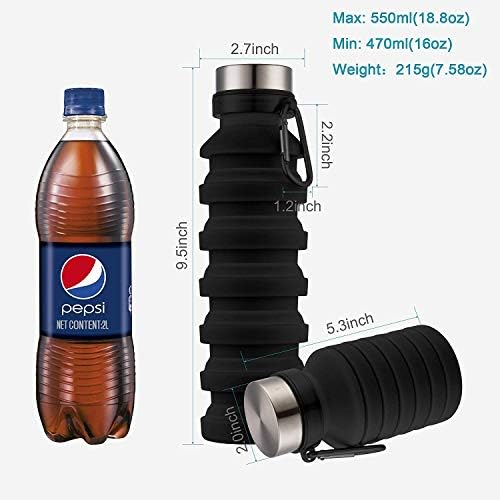 Silicone water bottle for climbing and travel, priced at $6.99.