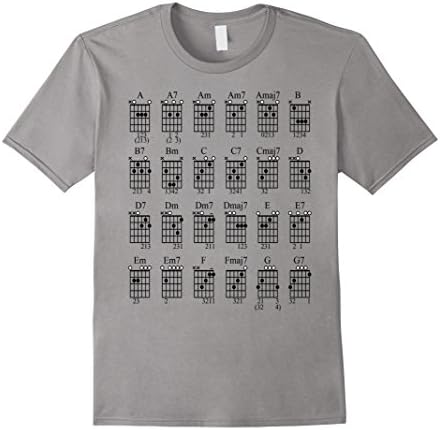 Men's AZ Store: Guitar Bar Chords T Shirt Medium Slate
