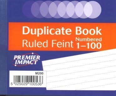 Premier Impact (Silvine) duplicate ruled feint (memo) book - numbered 1 to 100